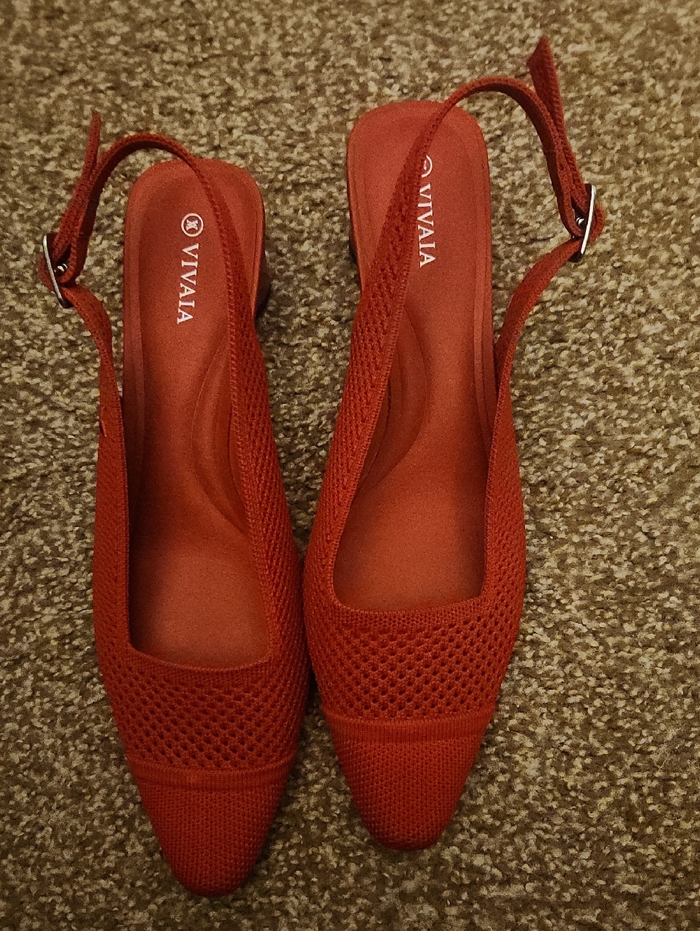 VIVAIA Women’s Crimson Slingback Knit Flats